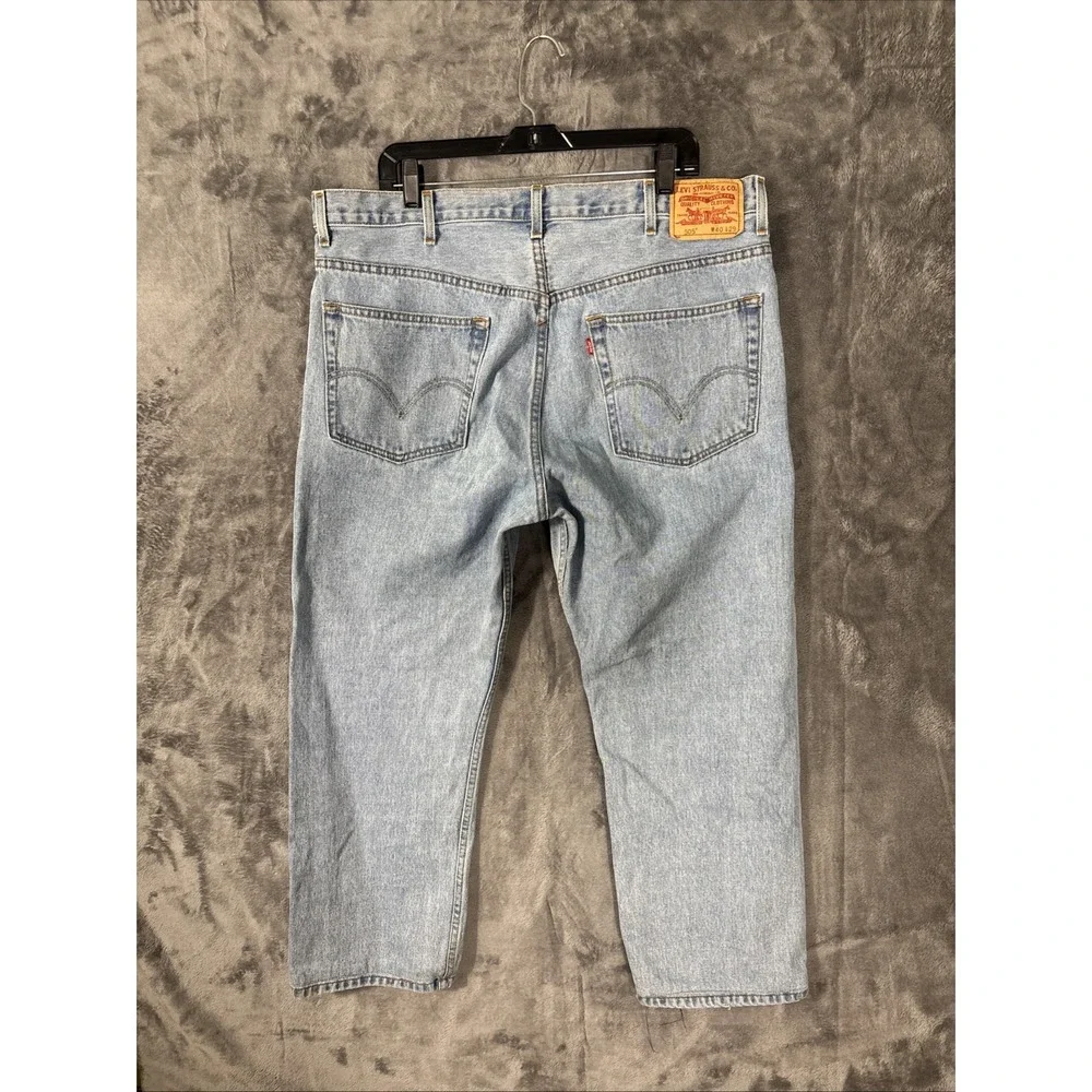 Levis 505 RegularFit Jeans Mens 40x29 Light Wash Blue Straight Leg Denim505-0216